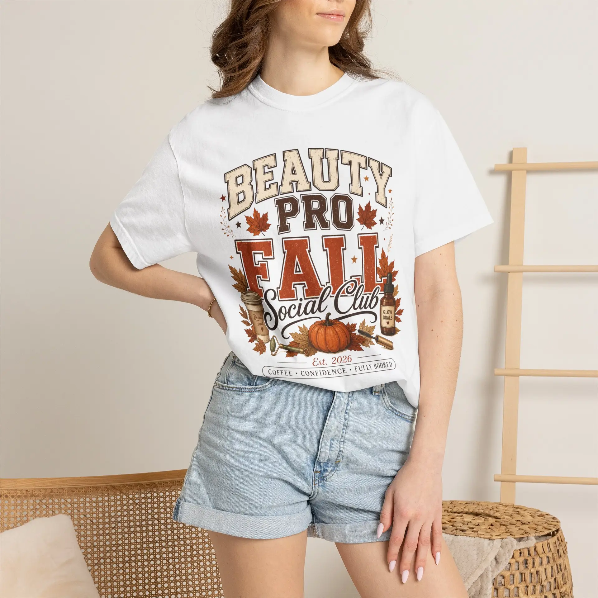 Beauty Pro Fall Social Club tee | Beauty Pro Fall design, pumpkins & leaves, Cozy Autumn Graphic Tee