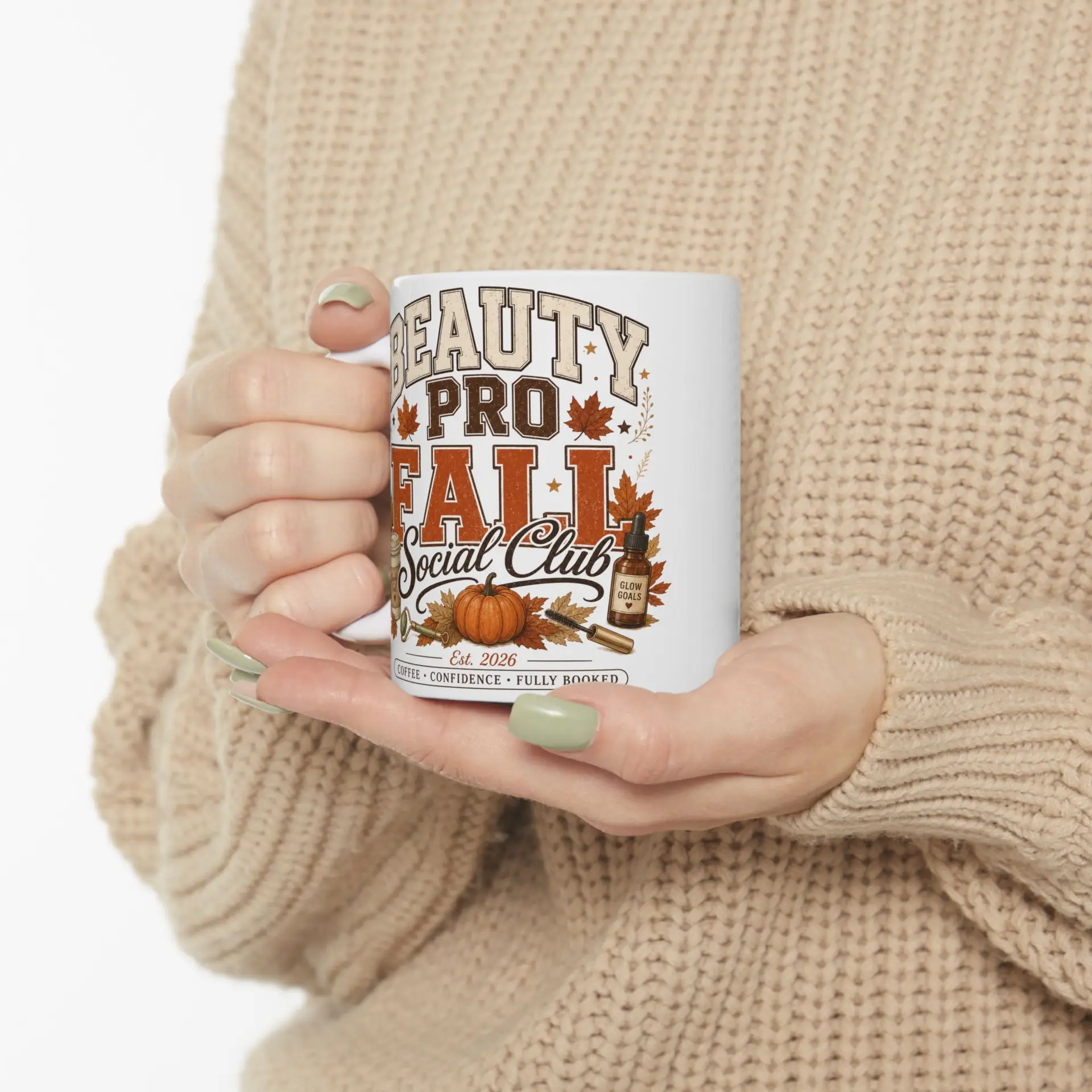 Beauty Pro Fall Social Club Mug | Pumpkin Leaves Coffee Design I Hair Stylist Mug I Esthetician Mug 5 Beauty Pro Fall Social Club Mug | Pumpkin Leaves Coffee Design I Hair Stylist Mug I Esthetician Mug - Image 5
