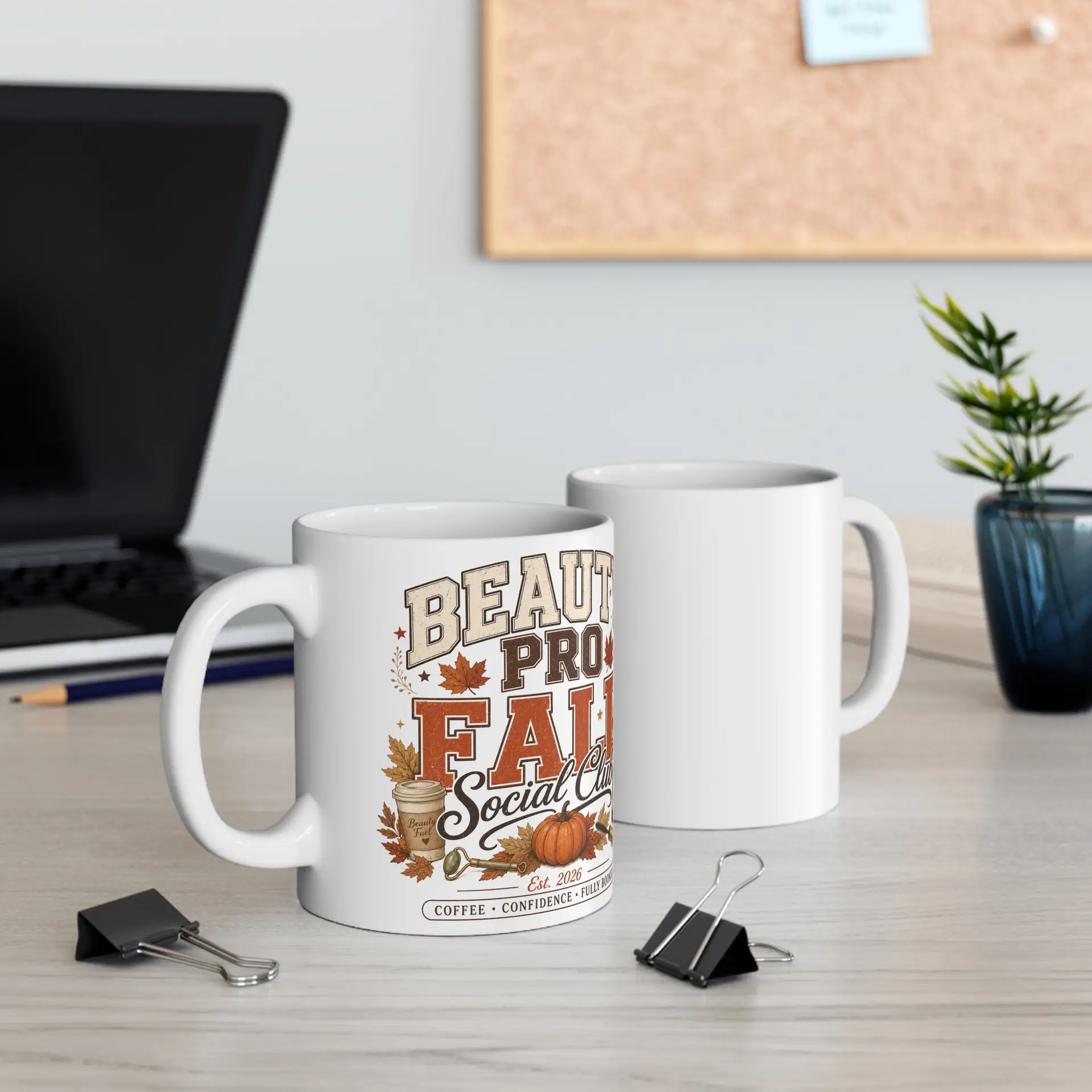 Beauty Pro Fall Social Club Mug | Pumpkin Leaves Coffee Design I Hair Stylist Mug I Esthetician Mug 4 Beauty Pro Fall Social Club Mug | Pumpkin Leaves Coffee Design I Hair Stylist Mug I Esthetician Mug - Image 4