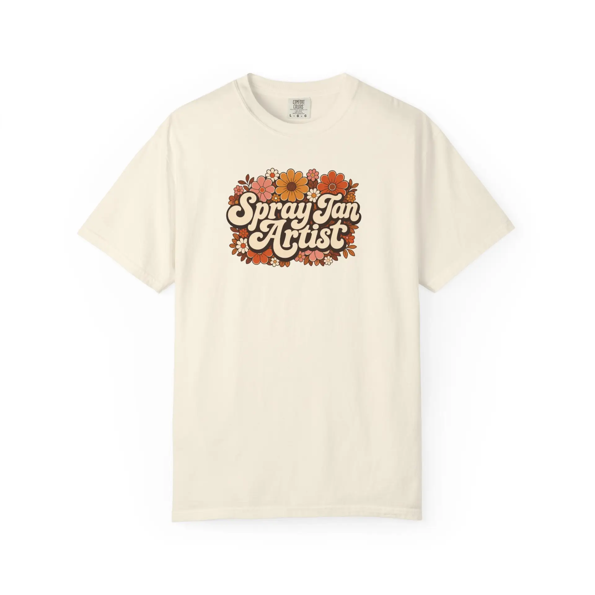 Spray Tan Artist T-shirt | Retro Floral Script, Vintage 70s Vibe 6 Spray Tan Artist T-shirt | Retro Floral Script, Vintage 70s Vibe - Image 6