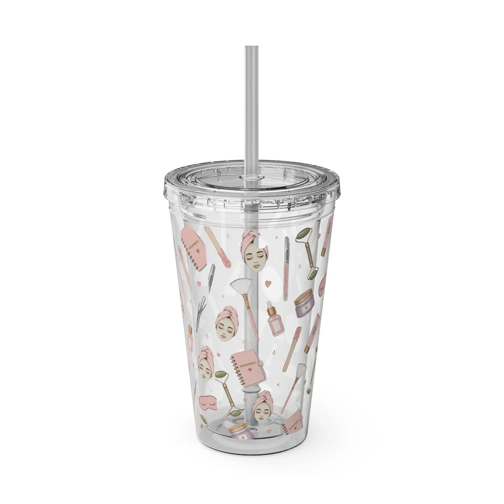 Esthetician Pattern Tumbler | 16oz Straw Cup