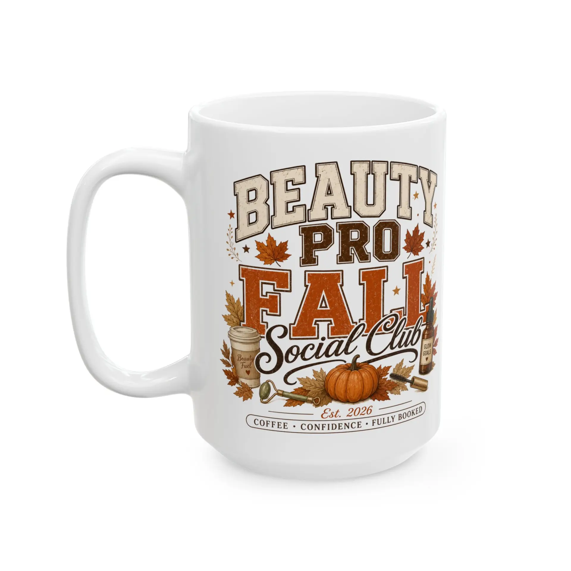Beauty Pro Fall Social Club Mug | Pumpkin Leaves Coffee Design I Hair Stylist Mug I Esthetician Mug 2 Beauty Pro Fall Social Club Mug | Pumpkin Leaves Coffee Design I Hair Stylist Mug I Esthetician Mug - Image 2