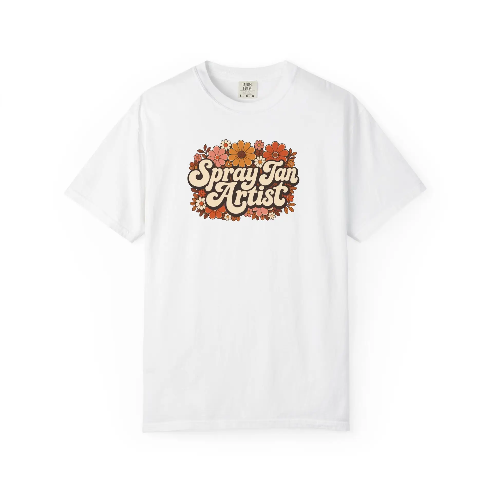 Spray Tan Artist T-shirt | Retro Floral Script, Vintage 70s Vibe 4 Spray Tan Artist T-shirt | Retro Floral Script, Vintage 70s Vibe - Image 4