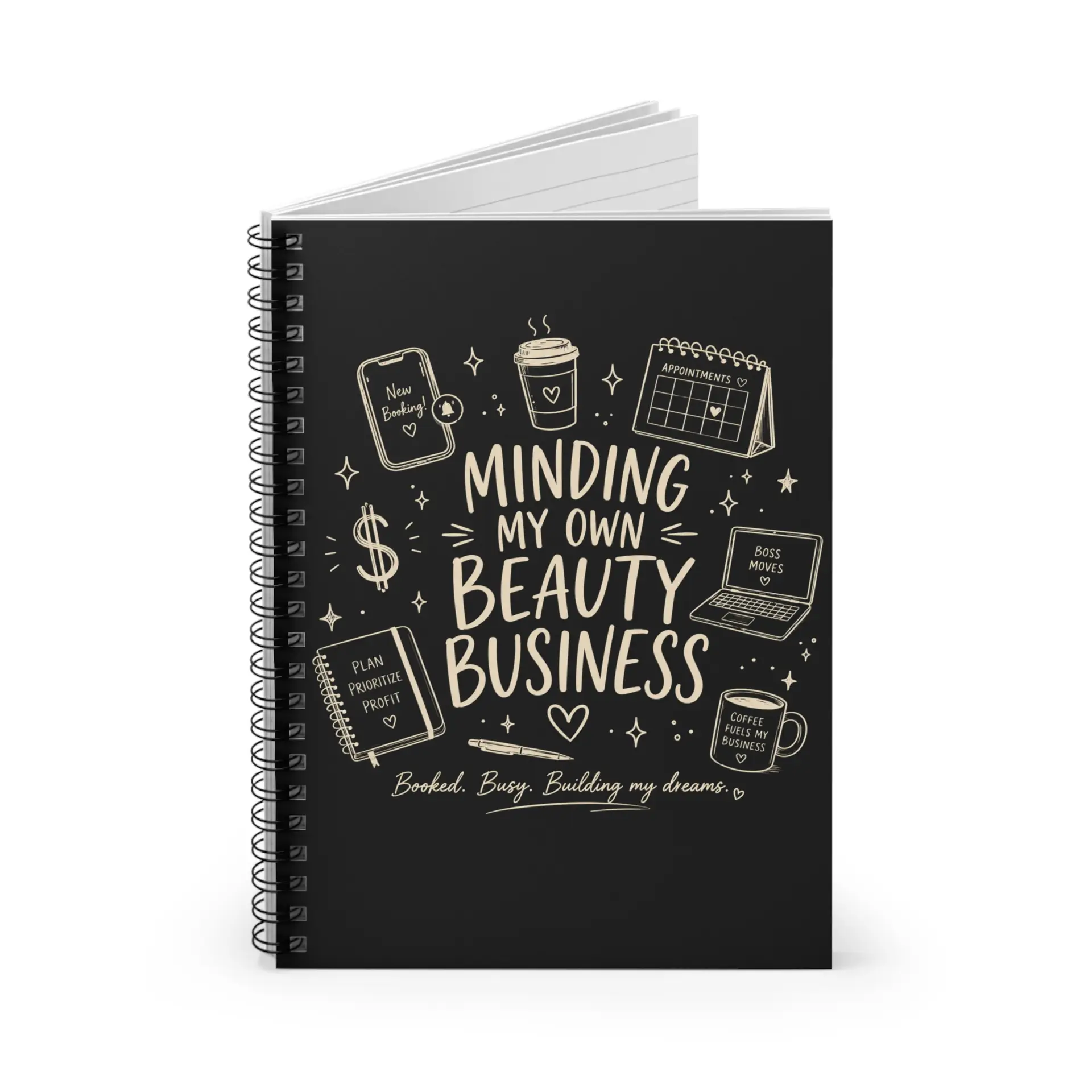 Minding My Own Beauty Business Spiral Notebook | Beauty Entrepreneur, Salon Owner, Esthetician Gift, Beauty Pro Gift, Hair Stylist Notebook 2 Minding My Own Beauty Business Spiral Notebook | Beauty Entrepreneur, Salon Owner, Esthetician Gift, Beauty Pro Gift, Hair Stylist Notebook - Image 2