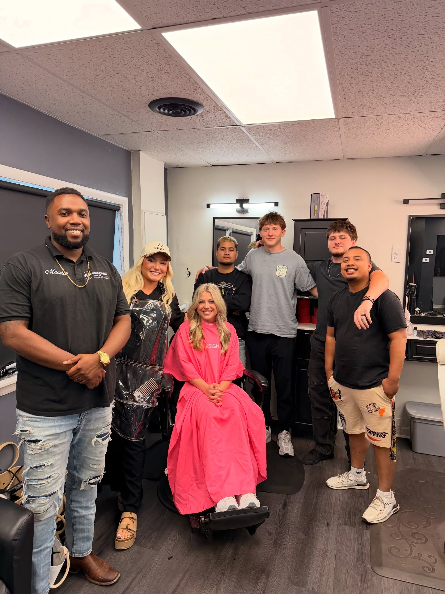 Group of people in a salon