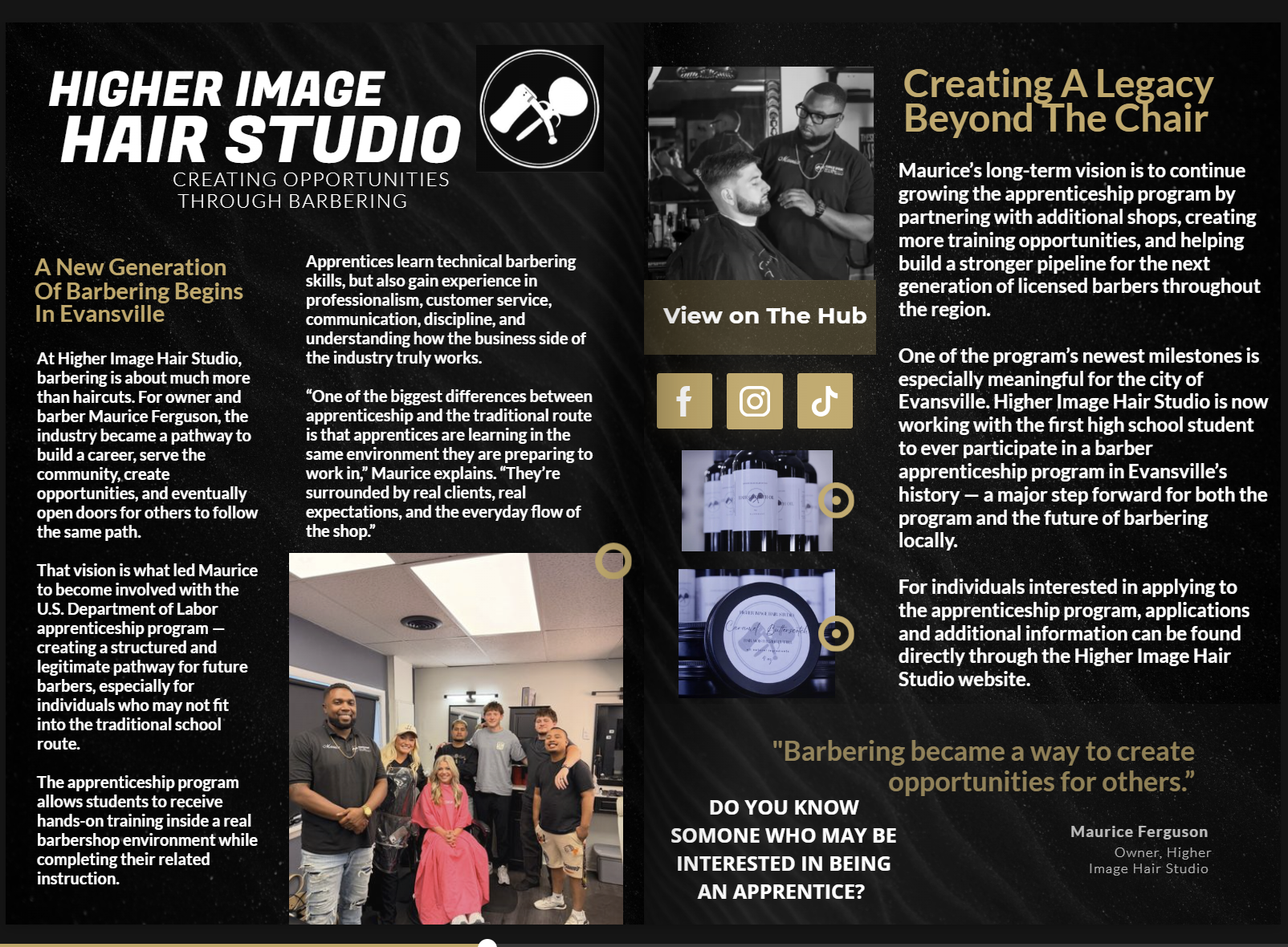 magazine feature featuring higher image hair salon