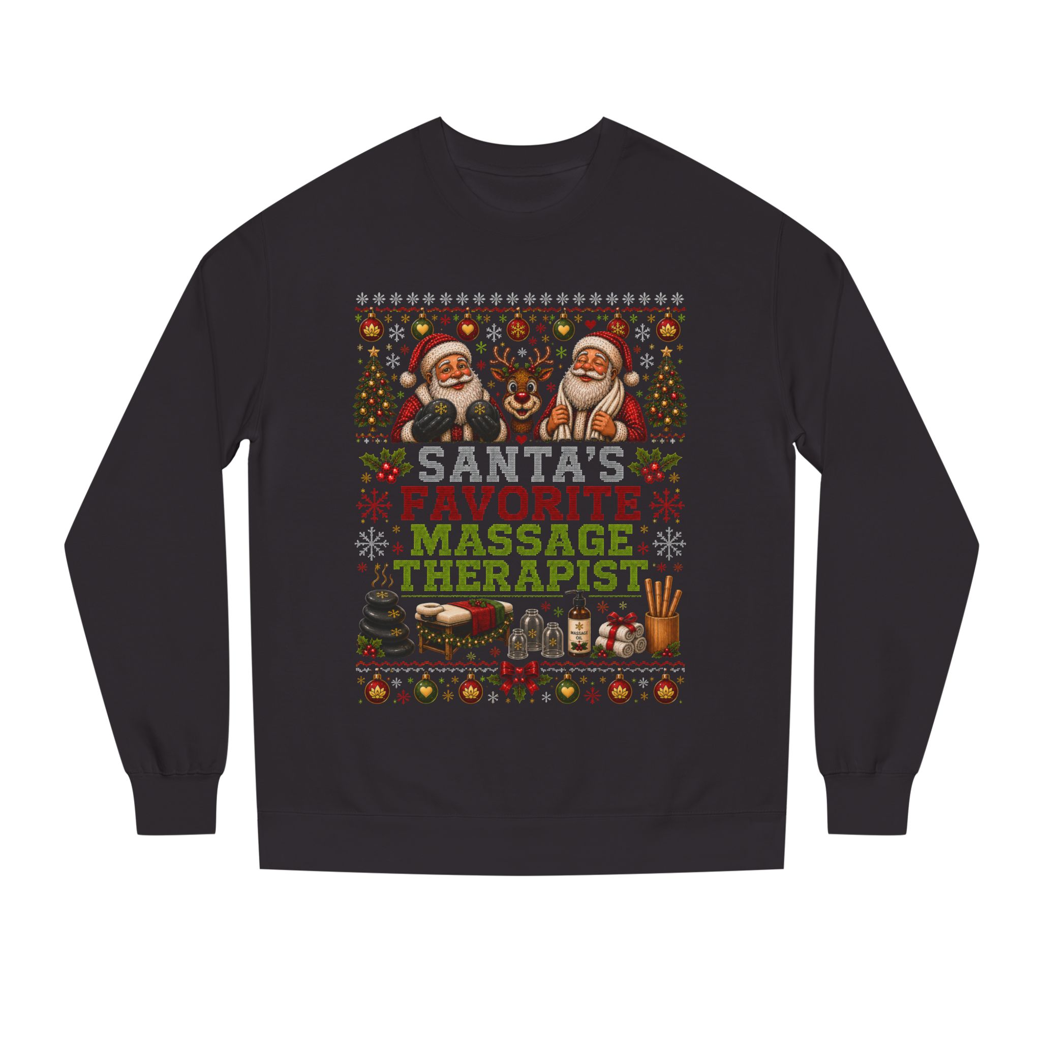 Santas Favorite Massage Therapist Sweatshirt, Massage Therapist Christmas Gift, Ugly Christmas Sweater, Massage Therapy Holiday Crewneck 6 Santas Favorite Massage Therapist Sweatshirt, Massage Therapist Christmas Gift, Ugly Christmas Sweater, Massage Therapy Holiday Crewneck - Image 6