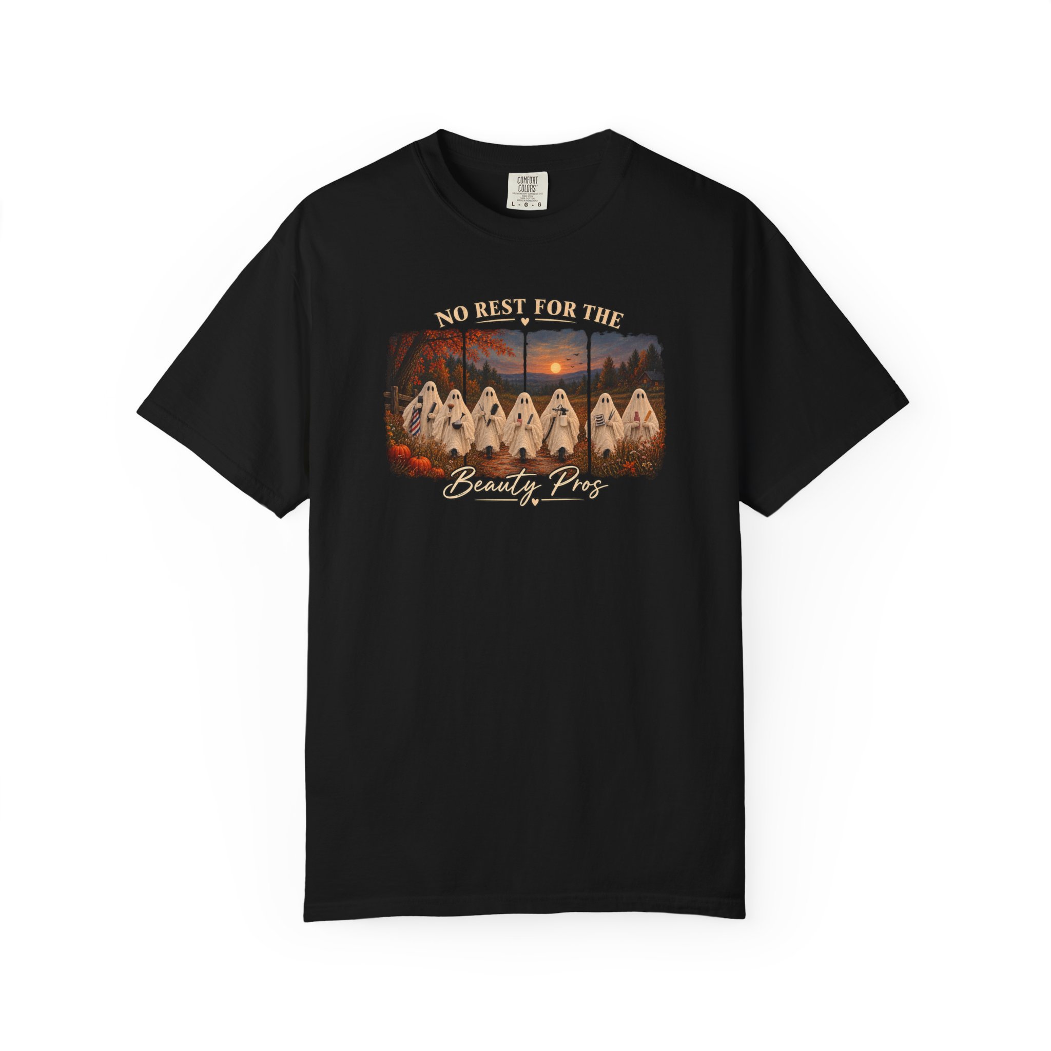 Spooky Ghost Beauty Professionals Tee, Fall Salon Group Shirt, Halloween Crew Gift 2 Spooky Ghost Beauty Professionals Tee, Fall Salon Group Shirt, Halloween Crew Gift - Image 2