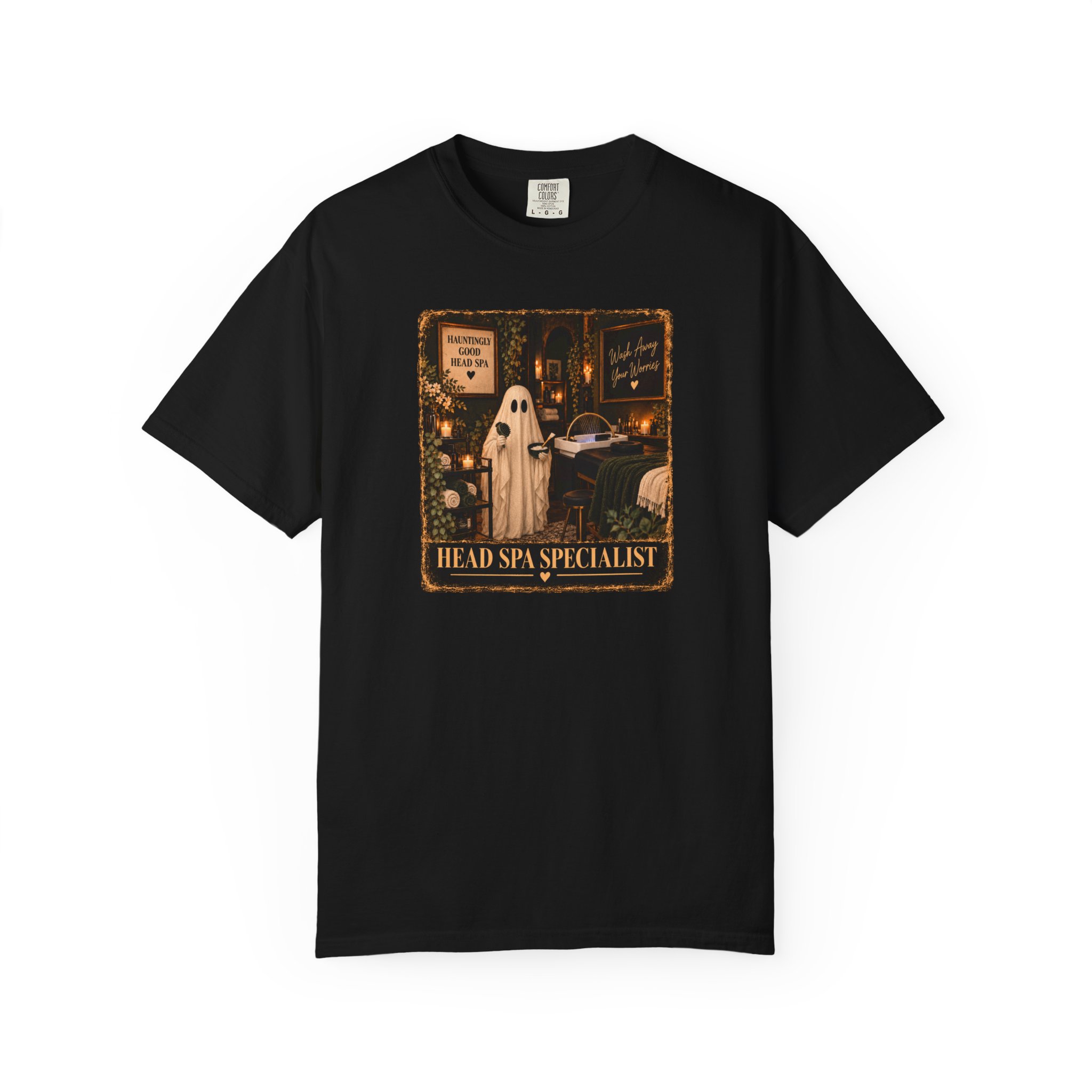 Ghost 'Head Spa Specialist' T-shirt | Halloween paranormal vintage design 6 Ghost 'Head Spa Specialist' T-shirt | Halloween paranormal vintage design - Image 6