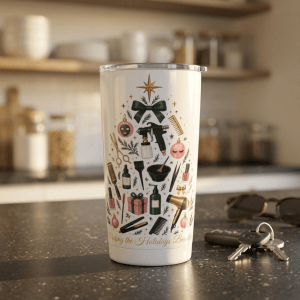 Making the Holidays Beautiful Tumbler | Beauty Professional Christmas Travel Mug | Hairstylist, Nail Tech & Esthetician Gift