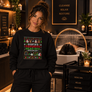 Santas Favorite Head Spa Specialist Sweatshirt, Ugly Christmas Style, Beauty Professional Gift