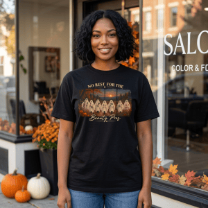 Spooky Ghost Beauty Professionals Tee, Fall Salon Group Shirt, Halloween Crew Gift