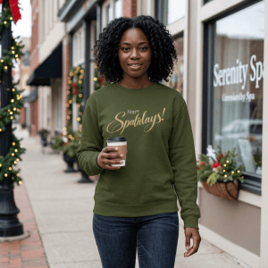 Happy Spalidays Crewneck Sweatshirt, Beauty Professional Christmas Gift, Salon Owner Apparel