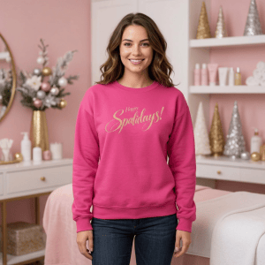 Happy Spalidays Crewneck Sweatshirt, Beauty Professional Christmas Gift, Salon Owner Apparel