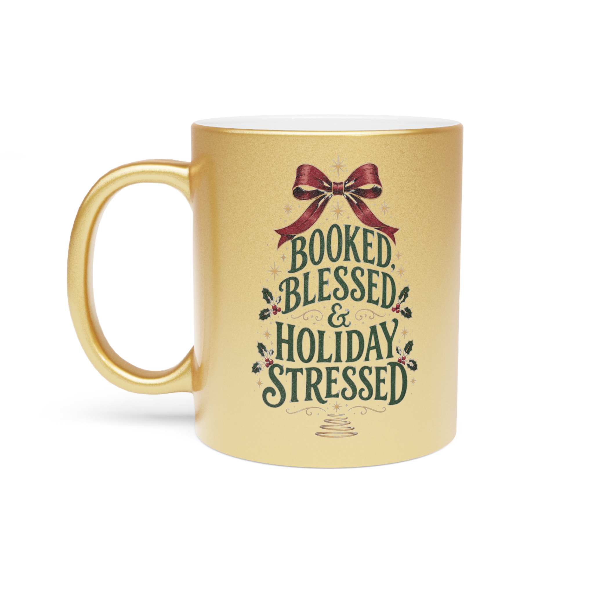 Booked Blessed Holiday Stressed Mug, Gold or Silver, Beauty Professional Christmas Gift 4 Booked Blessed Holiday Stressed Mug, Gold or Silver, Beauty Professional Christmas Gift - Image 4