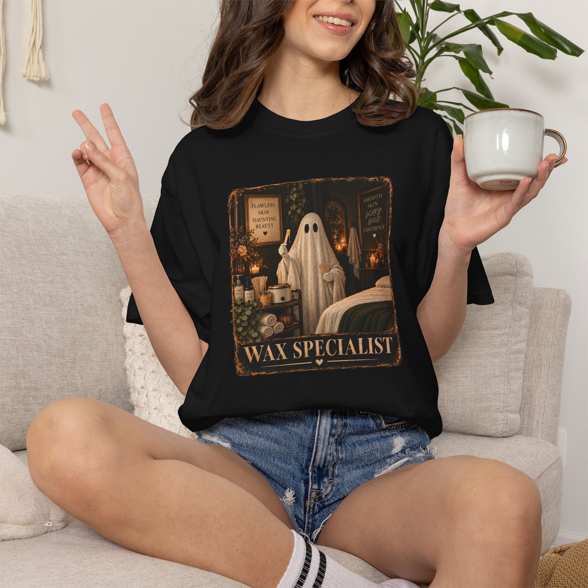 Spooky Ghost Wax Specialist Tee, Fall Esthetician Shirt, Halloween Beauty Professional Gift 5 Spooky Ghost Wax Specialist Tee, Fall Esthetician Shirt, Halloween Beauty Professional Gift - Image 5