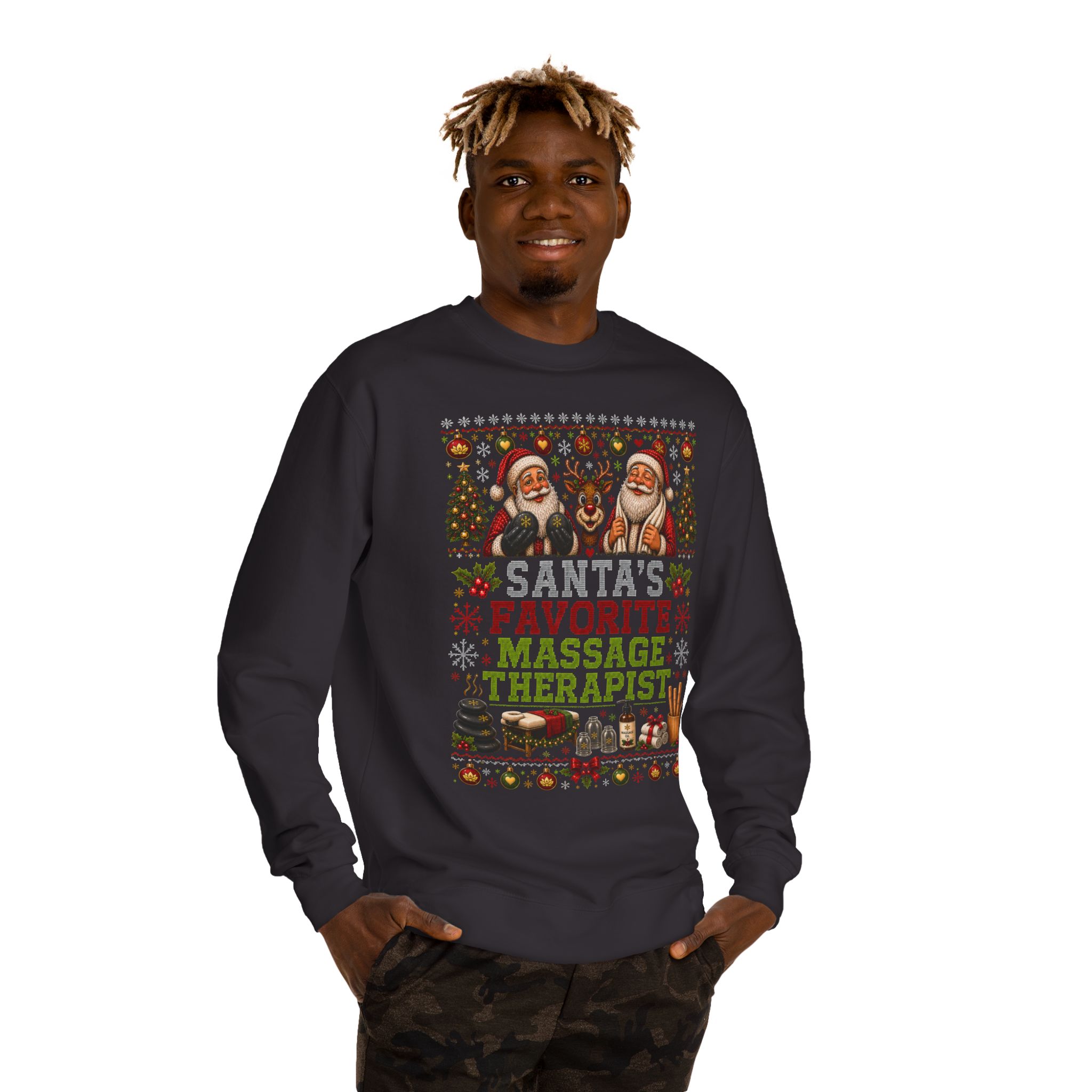 Santas Favorite Massage Therapist Sweatshirt, Massage Therapist Christmas Gift, Ugly Christmas Sweater, Massage Therapy Holiday Crewneck 7 Santas Favorite Massage Therapist Sweatshirt, Massage Therapist Christmas Gift, Ugly Christmas Sweater, Massage Therapy Holiday Crewneck - Image 7