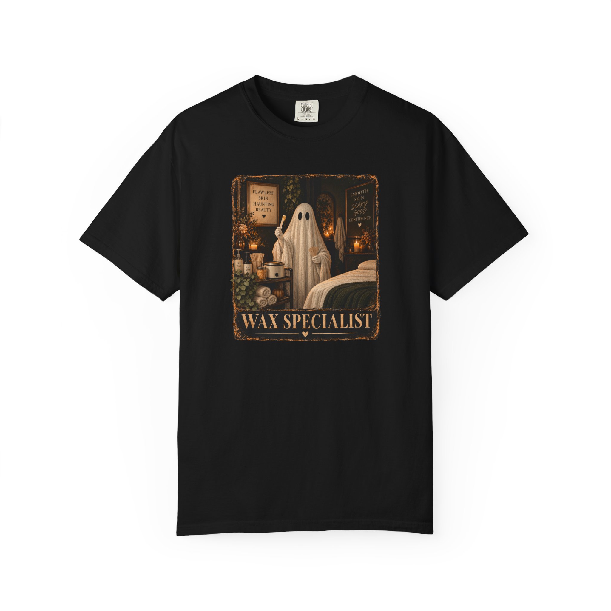 Spooky Ghost Wax Specialist Tee, Fall Esthetician Shirt, Halloween Beauty Professional Gift 2 Spooky Ghost Wax Specialist Tee, Fall Esthetician Shirt, Halloween Beauty Professional Gift - Image 2